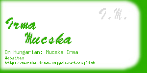 irma mucska business card